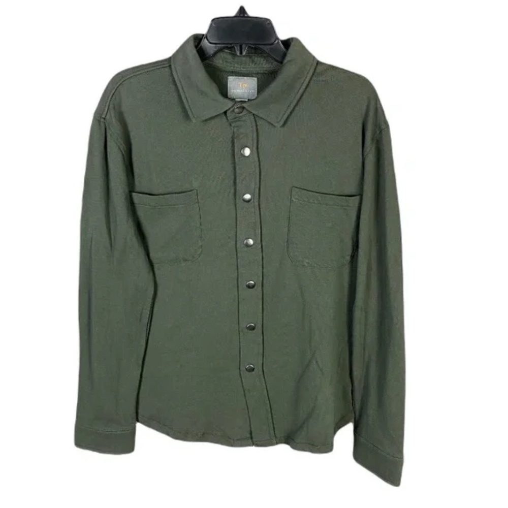 Thomas Dean Mens Shirt Jacket In Charcoal with Silver Snap Buttons Size …